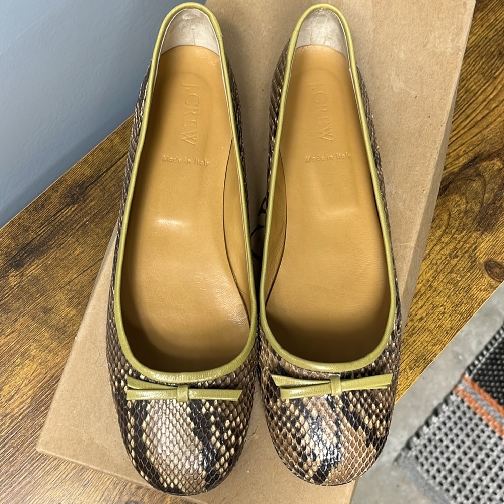 J. Crew Python Print Ballet Flats, Size 7 1/2 - image 8